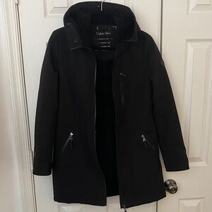 Calvin Klein Black Zippered Parka